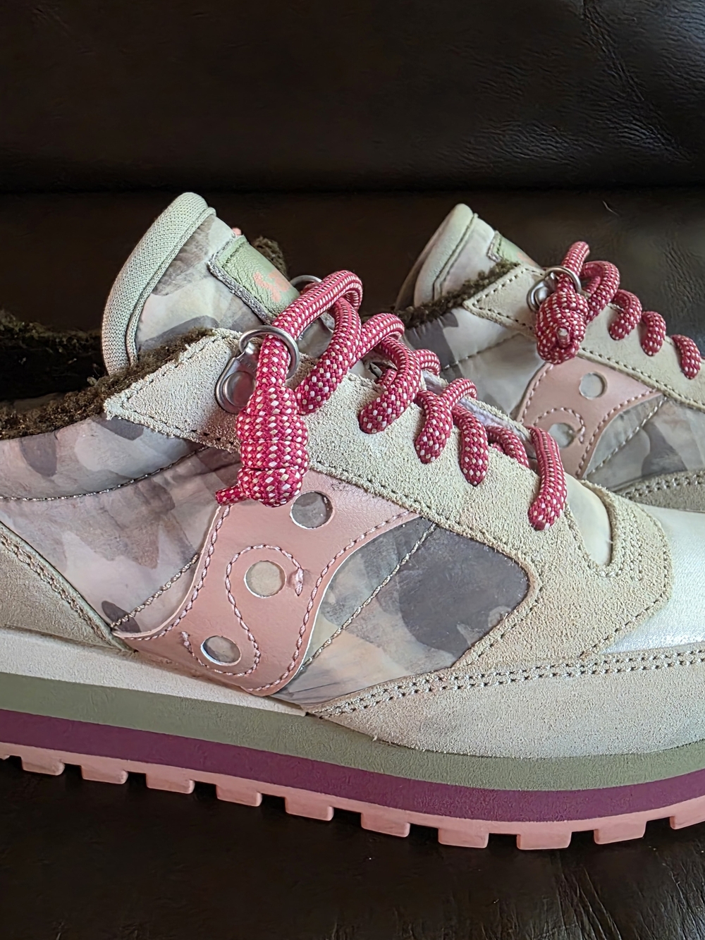 Saucony Women Pink and Beige Trail-Style Sneakers